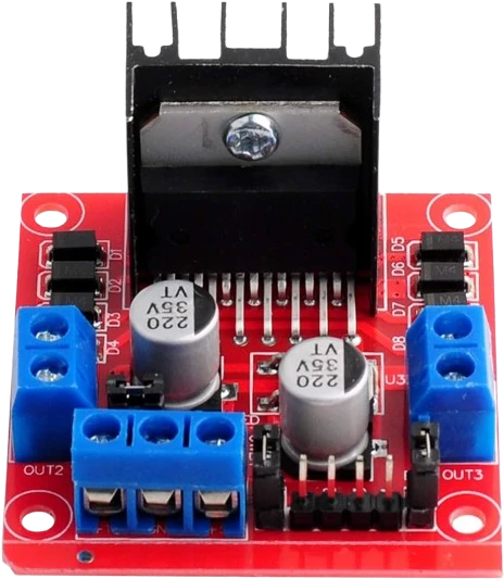 L298N Motor Driver — Dual H-bridge driver