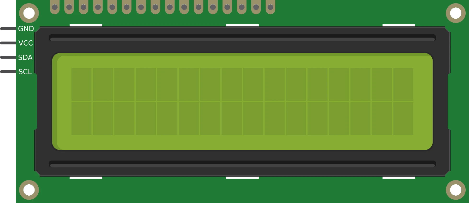 LCD 1602 I²C — 16×2 character display